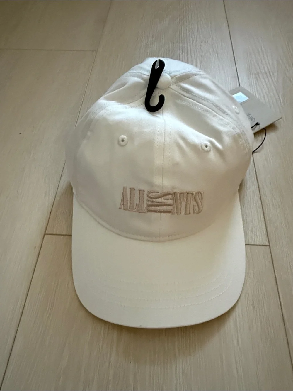 All Saints White Cream Baseball Cap with Embroidered Logo
